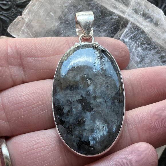 Larvikite Pendant Crystal Stone Jewelry - Picture 3 of 8